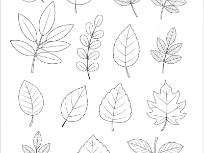 Happy Autumn Leaf Designs Coloring Page