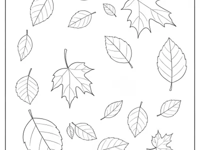 Lovely Autumn Leaf Designs Coloring Page