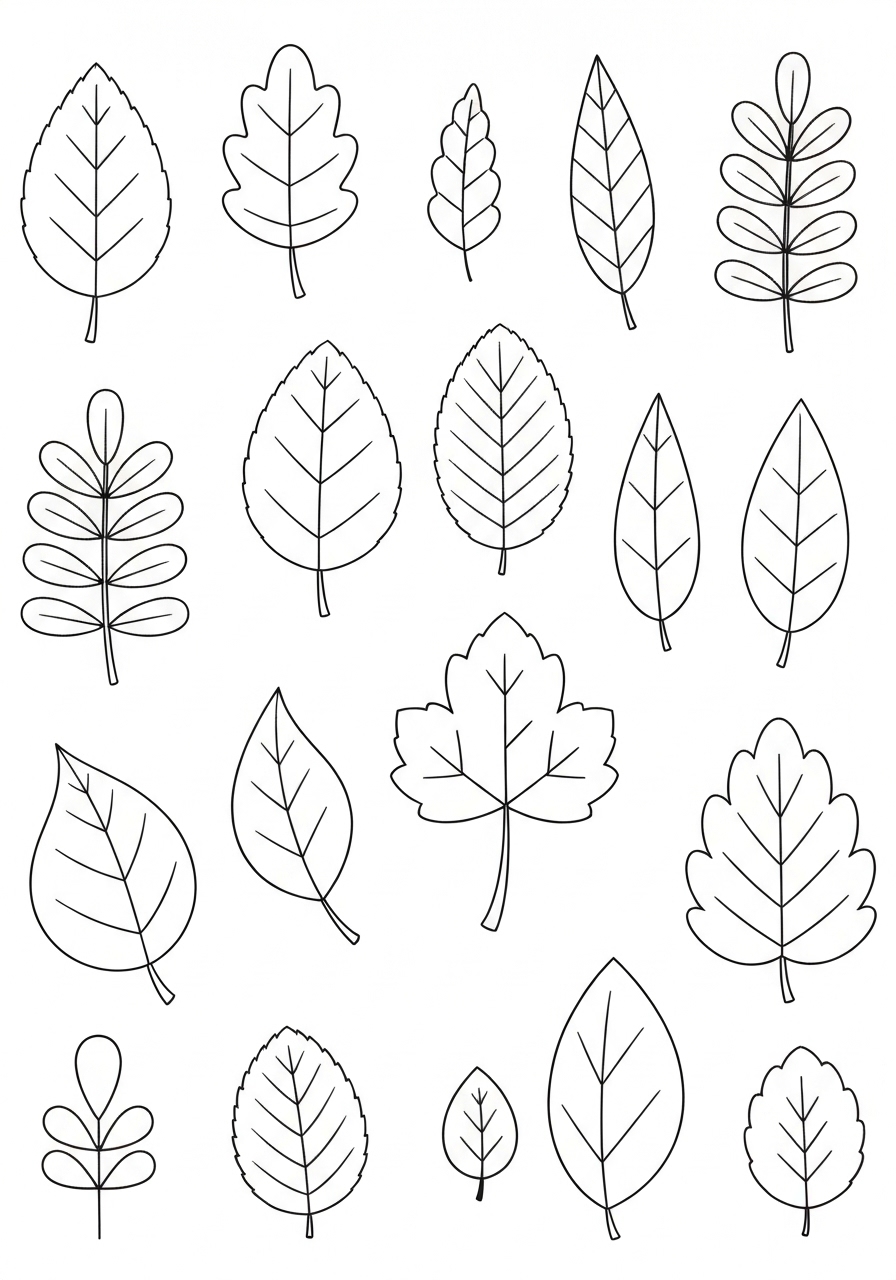 Outstanding Autumn Leaf Designs Coloring Page