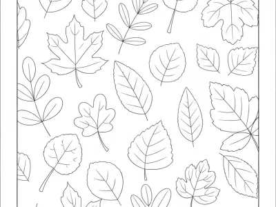 Perfect Autumn Leaf Designs Coloring Page