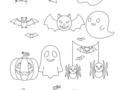 Beautiful Haunted Halloween Designs Coloring Page