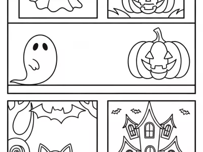 Delightful Haunted Halloween Designs With Patterns Coloring Page