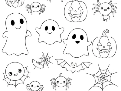 Fun Haunted Halloween Designs Coloring Page