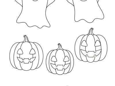 Gorgeous Haunted Halloween Designs With Decorations Coloring Page