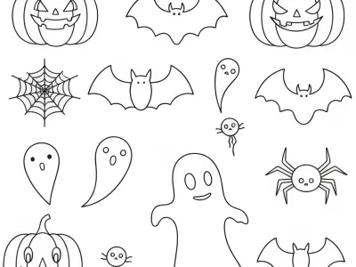 Joyful Magical Haunted Halloween Designs Coloring Page