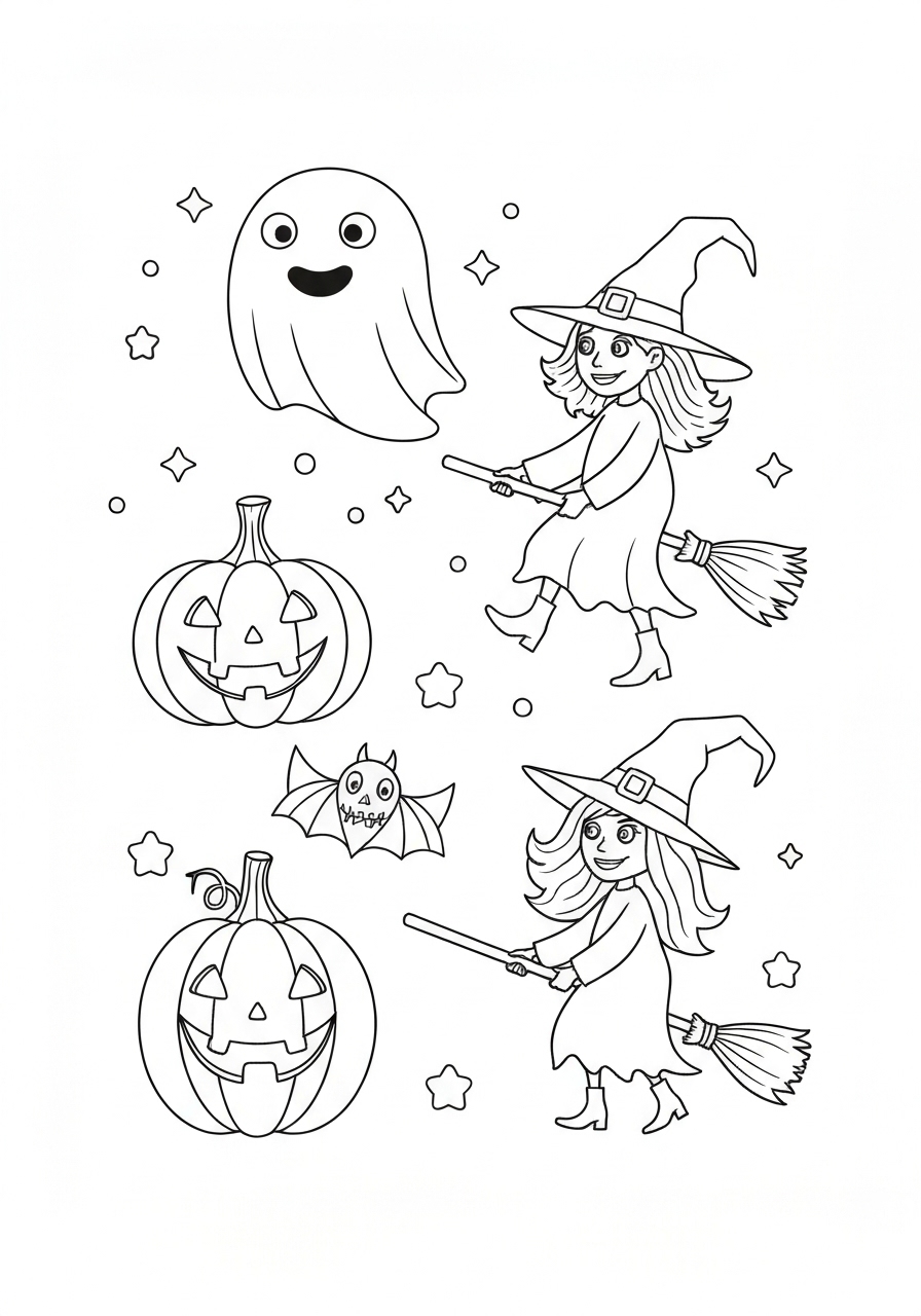 Outstanding Haunted Halloween Designs Coloring Page