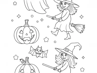 Outstanding Haunted Halloween Designs Coloring Page