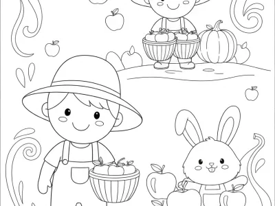 Beautiful Harvest Time Fun Coloring Page