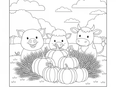 Fun Harvest Time Fun Coloring Page