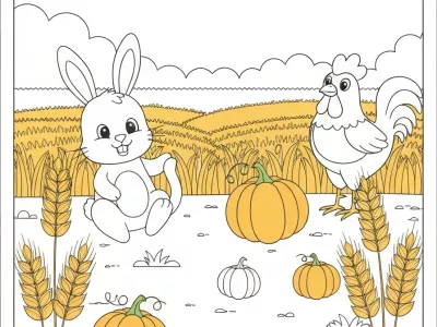 Gorgeous Harvest Time Fun In Nature Coloring Page