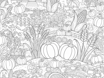 Happy Harvest Time Fun Coloring Page