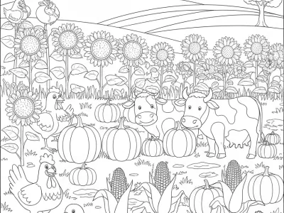 Incredible Harvest Time Fun Coloring Page