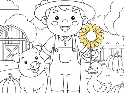 Lovely Harvest Time Fun Coloring Page
