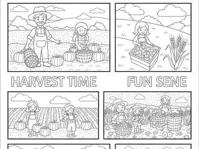 Magical Harvest Time Fun Coloring Page