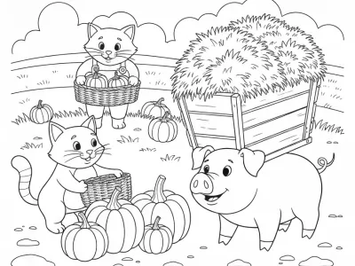 Outstanding Harvest Time Fun Coloring Page