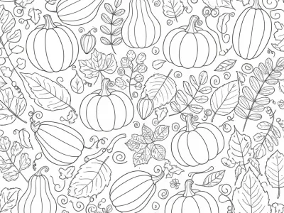 Beautiful Festive Fall Foliage Coloring Page