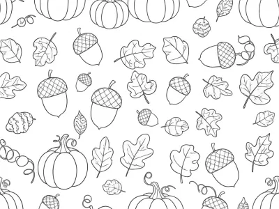 Enchanting Festive Fall Foliage Coloring Page