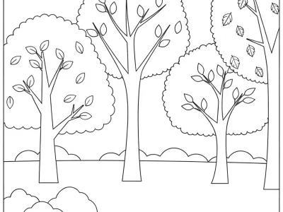 Happy Festive Fall Foliage Coloring Page