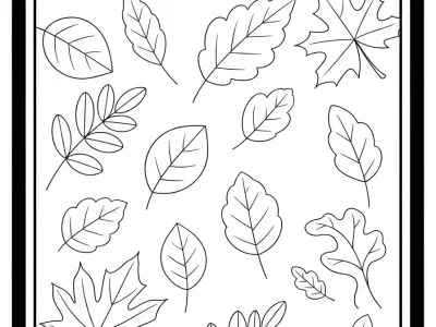 Outstanding Festive Fall Foliage Coloring Page
