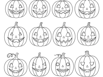 Amazing Halloween Pumpkin Carving Ideas Coloring Page