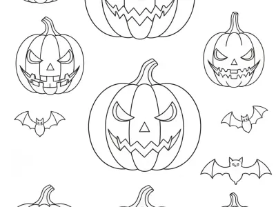 Beautiful Halloween Pumpkin Carving Ideas Coloring Page
