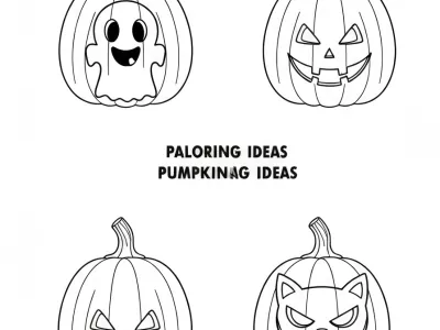Delightful Halloween Pumpkin Carving Ideas Coloring Page