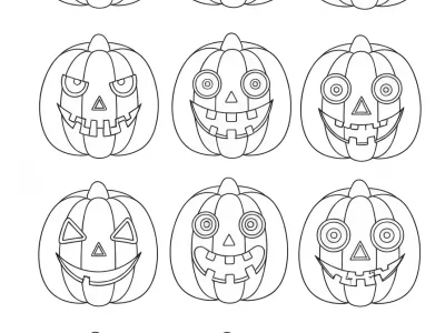 Enchanting Halloween Pumpkin Carving Ideas Coloring Page