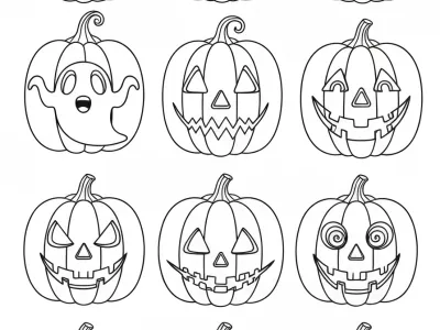 Gorgeous Halloween Pumpkin Carving Ideas Coloring Page