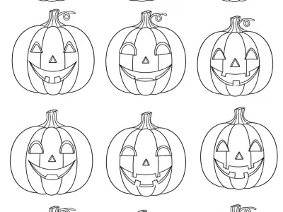 Nice Halloween Pumpkin Carving Ideas Coloring Page